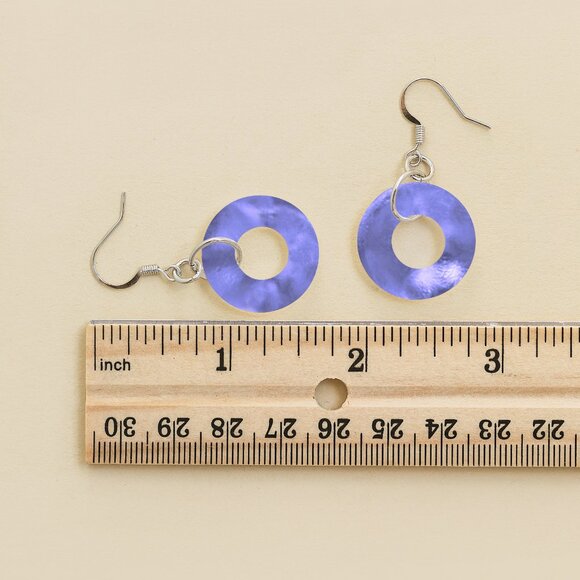 Recycled Early 1900's Amethyst Bottle Glass Hoop Earrings - Picture 6 of 6